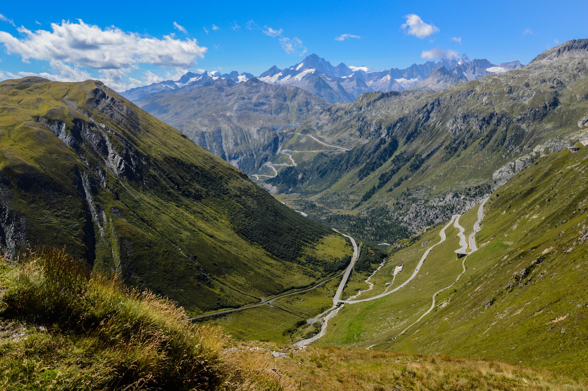 Gotthard Pass Historic Alpine Drive scenic driving route in Switzerland