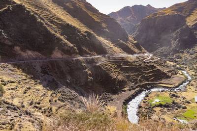 Peru Andes High Altitude Scenic Highway Drive